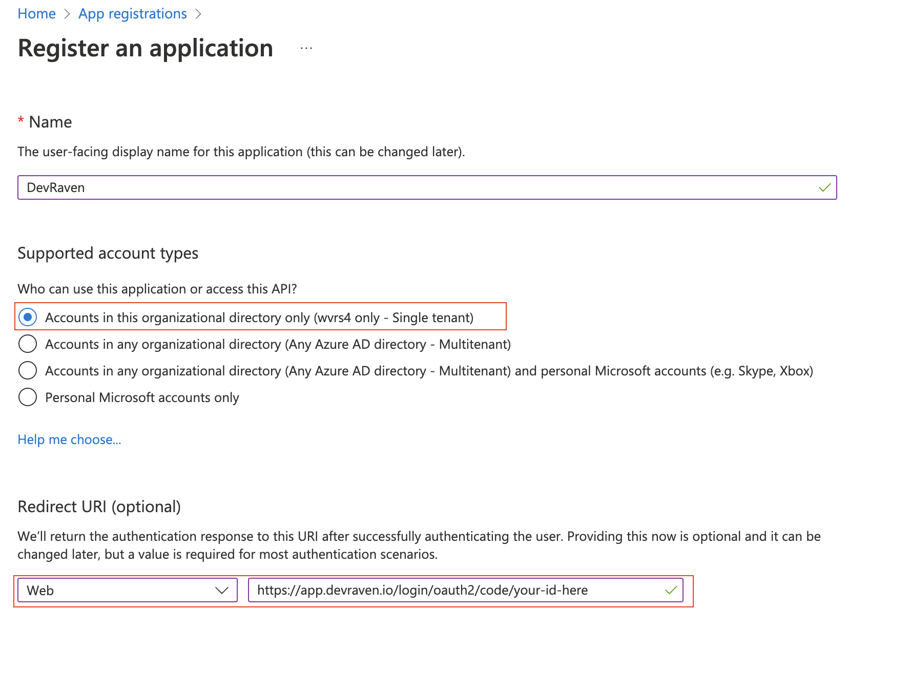 Create App Registration