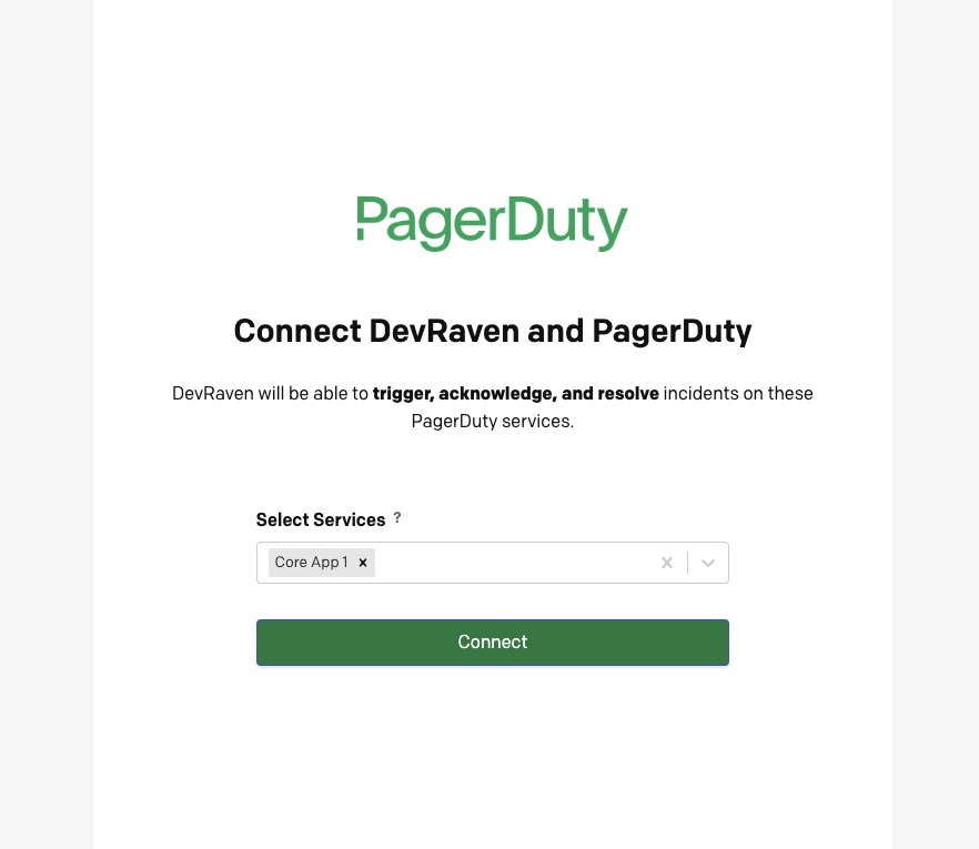 Select PagerDuty Services