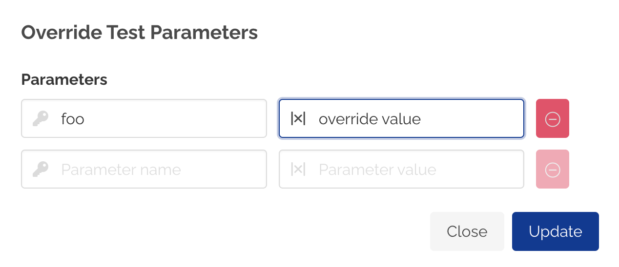Override Test Parameters