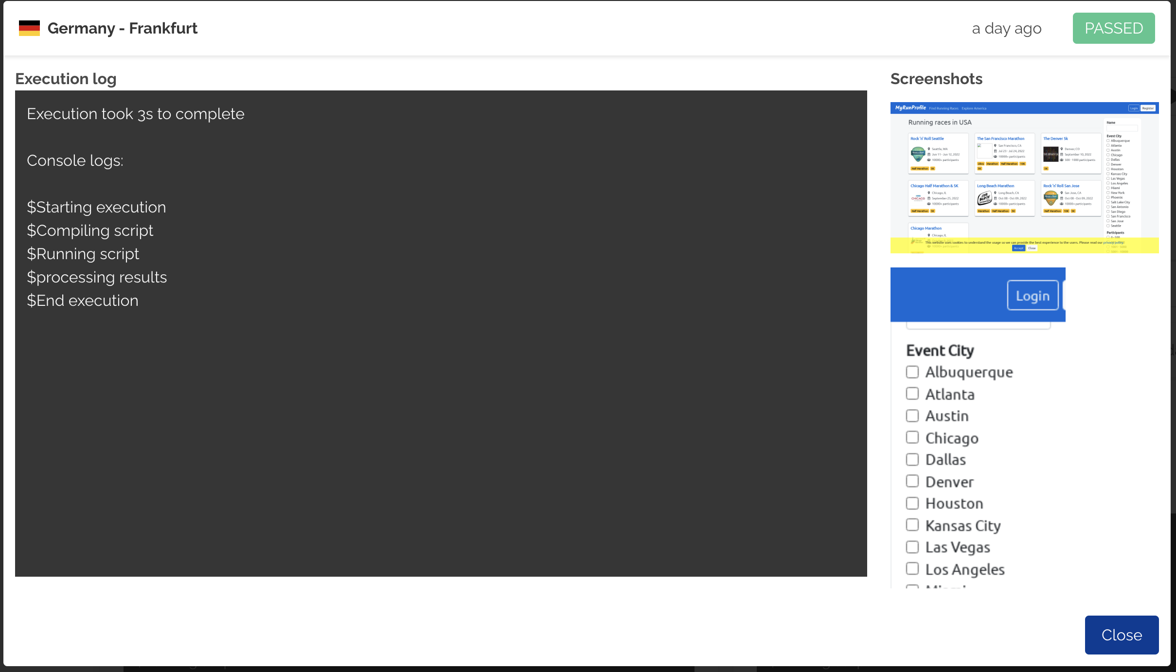 Browser Test Result Data