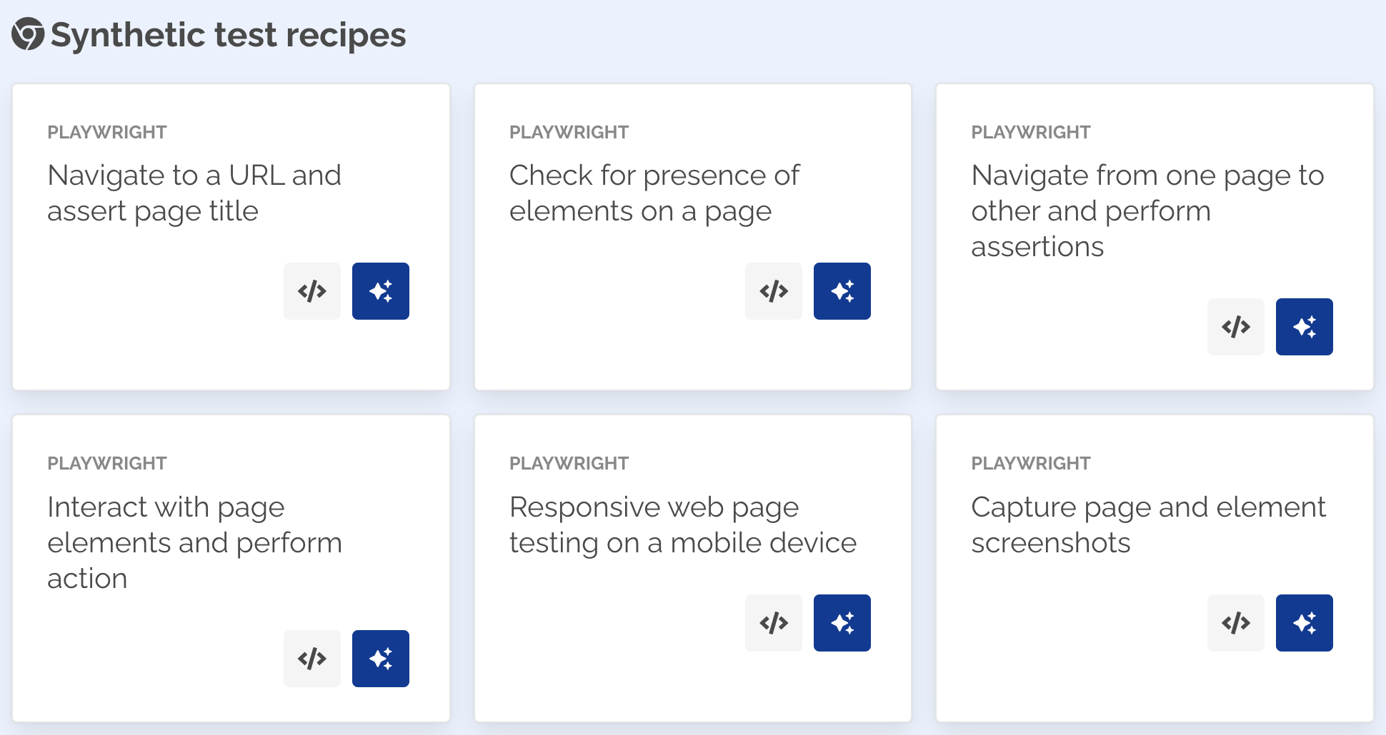 Browser Test recipes